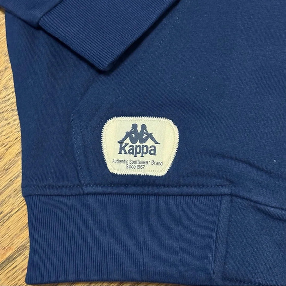 Kappa Windbreaker Track Jacket Men's Medium Blue Red White Embroidered Zip Up - Picture 6 of 6